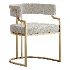 Faux Leather Dining Chairs Glam Style Open Back Armless Chair - Thumbnail 4