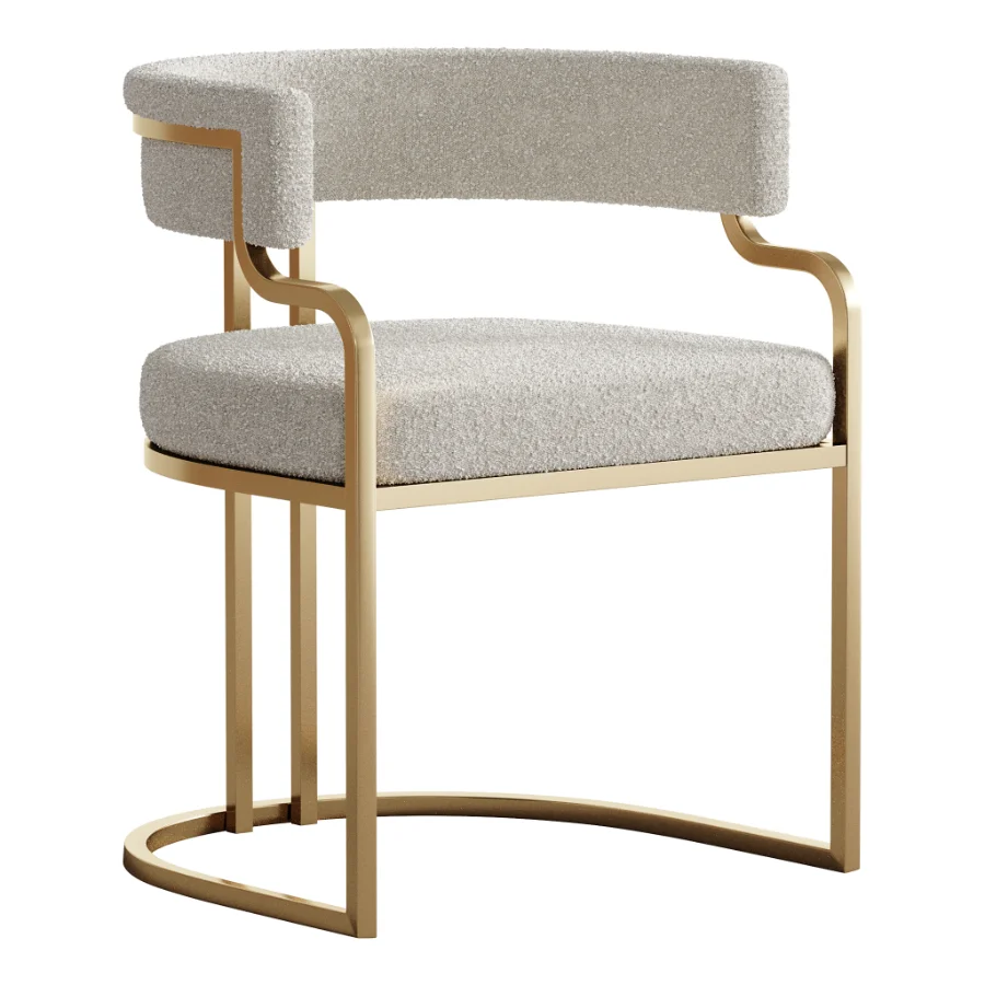 Faux Leather Dining Chairs Glam Style Open Back Armless Chair Image 4