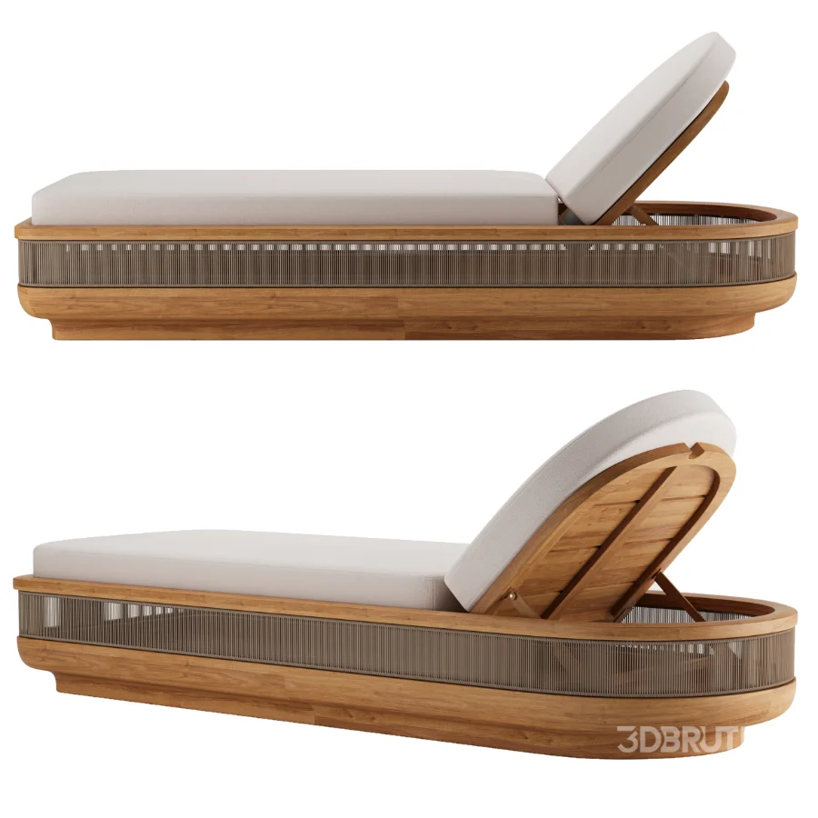 RH Brera Teak Adjustable Chaise Image 2
