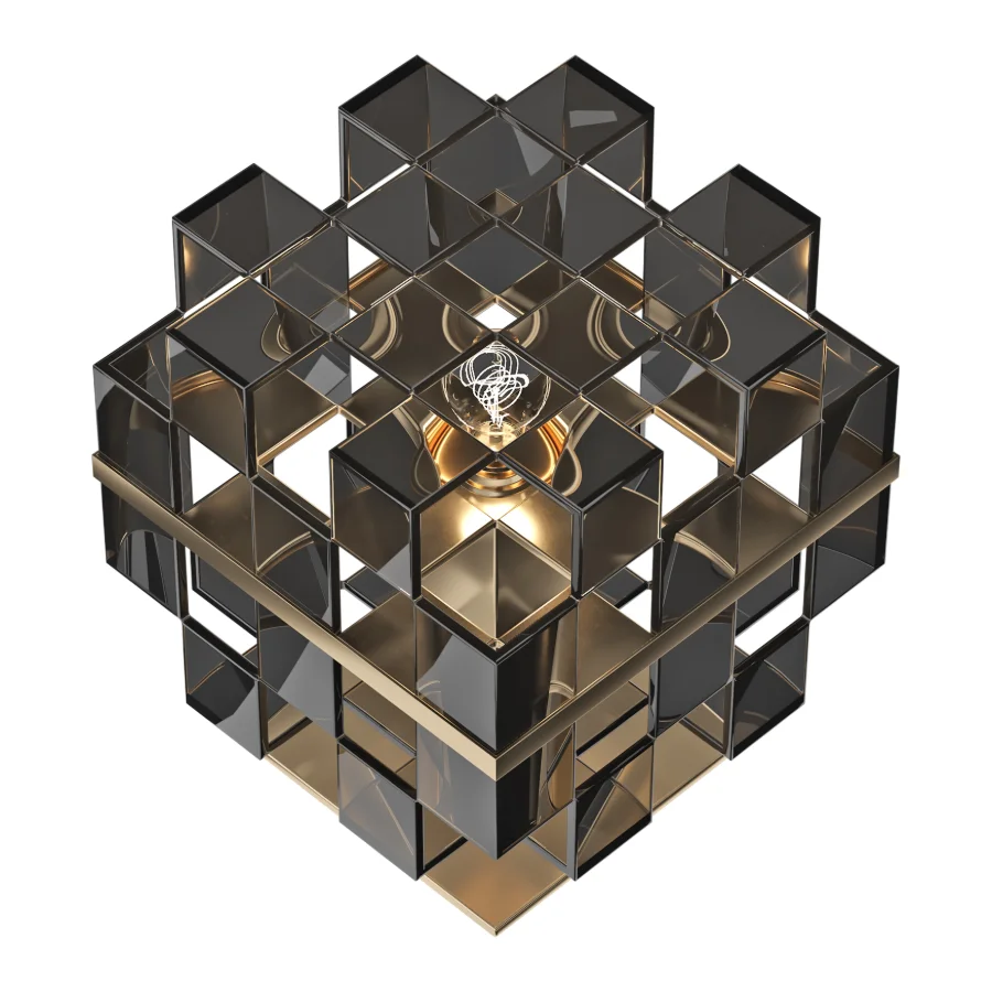 Luxury Cubic Glass Table Lamp Image 4