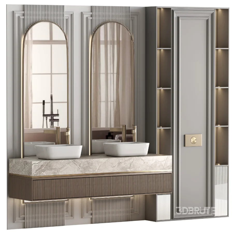 Bathroom furniture N052 in Neoclassic and Modern style Image 4