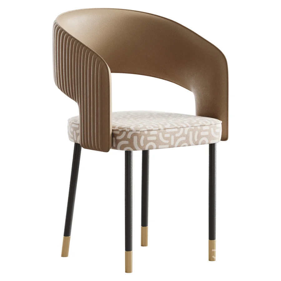 Casual Ventilated Back Arm Chair with Upholstered Armrest Image 2