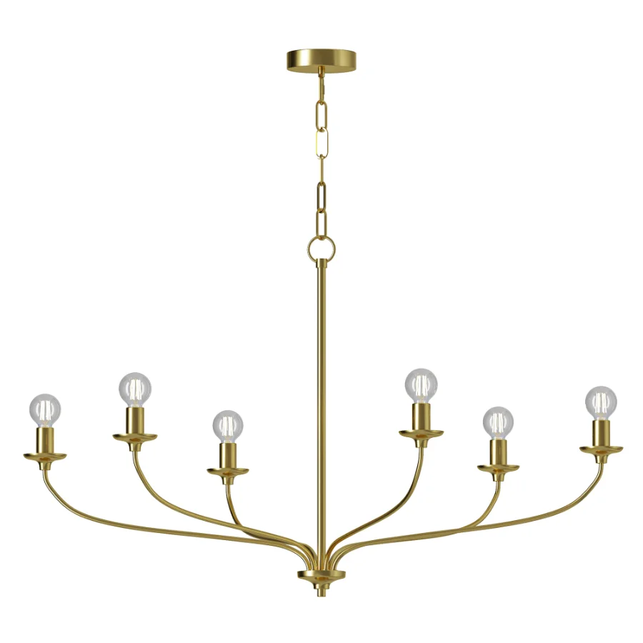 Oriana 6 Light Chandelier 40 Matte Brass Image 1