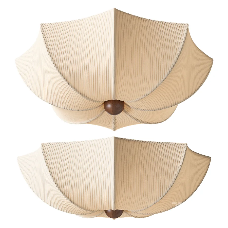 Japanese Wabi Sabi Fabric Ceiling Light Image 1