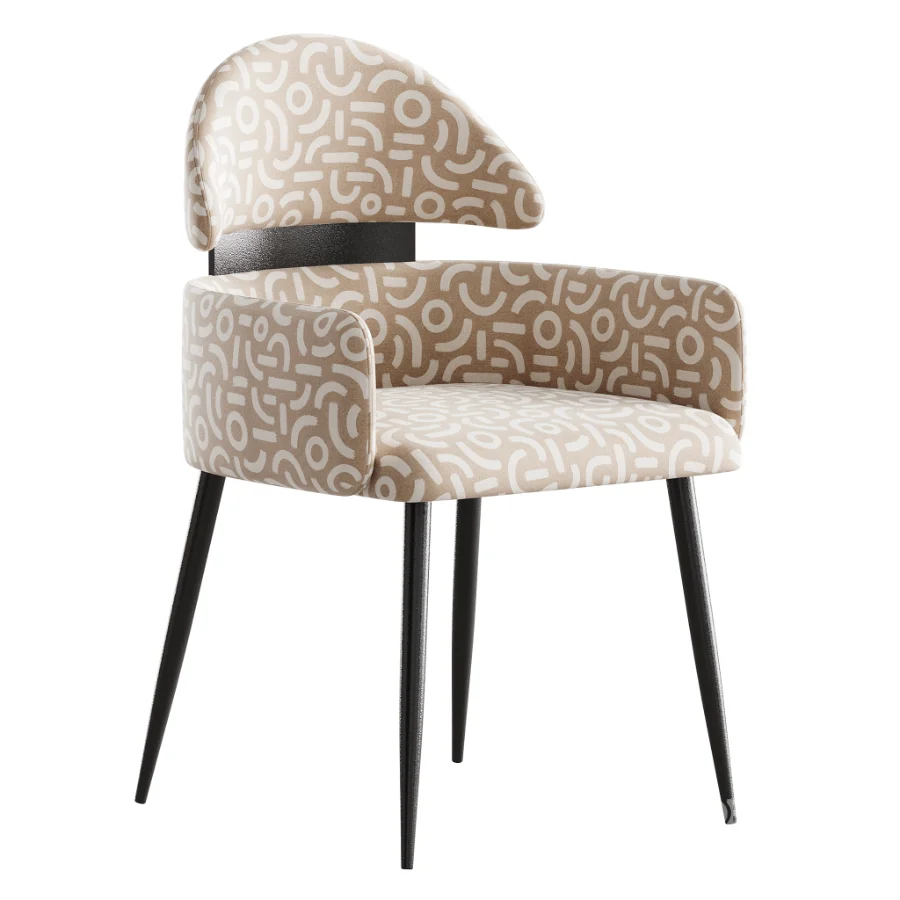 Contemporary Ink Steel Arm Chair Image 3