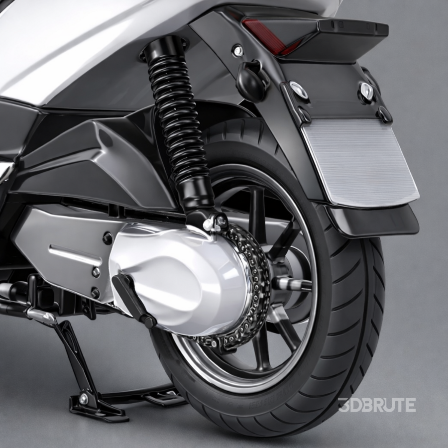 Modern White Electric Scooter Image 4