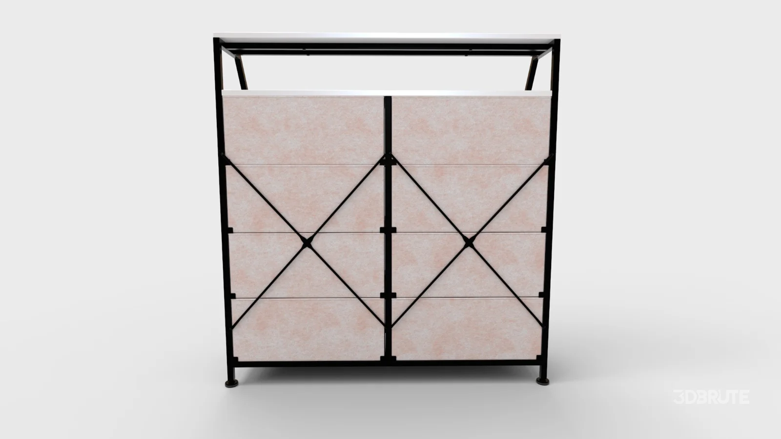 Dresser for Bedroom with Shelves Faux Leather Image 9