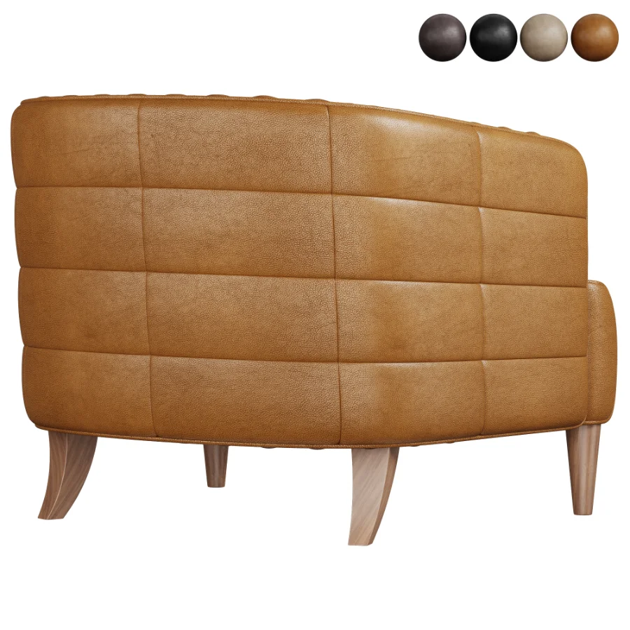Magdelan brown tufted leather armchair Image 6