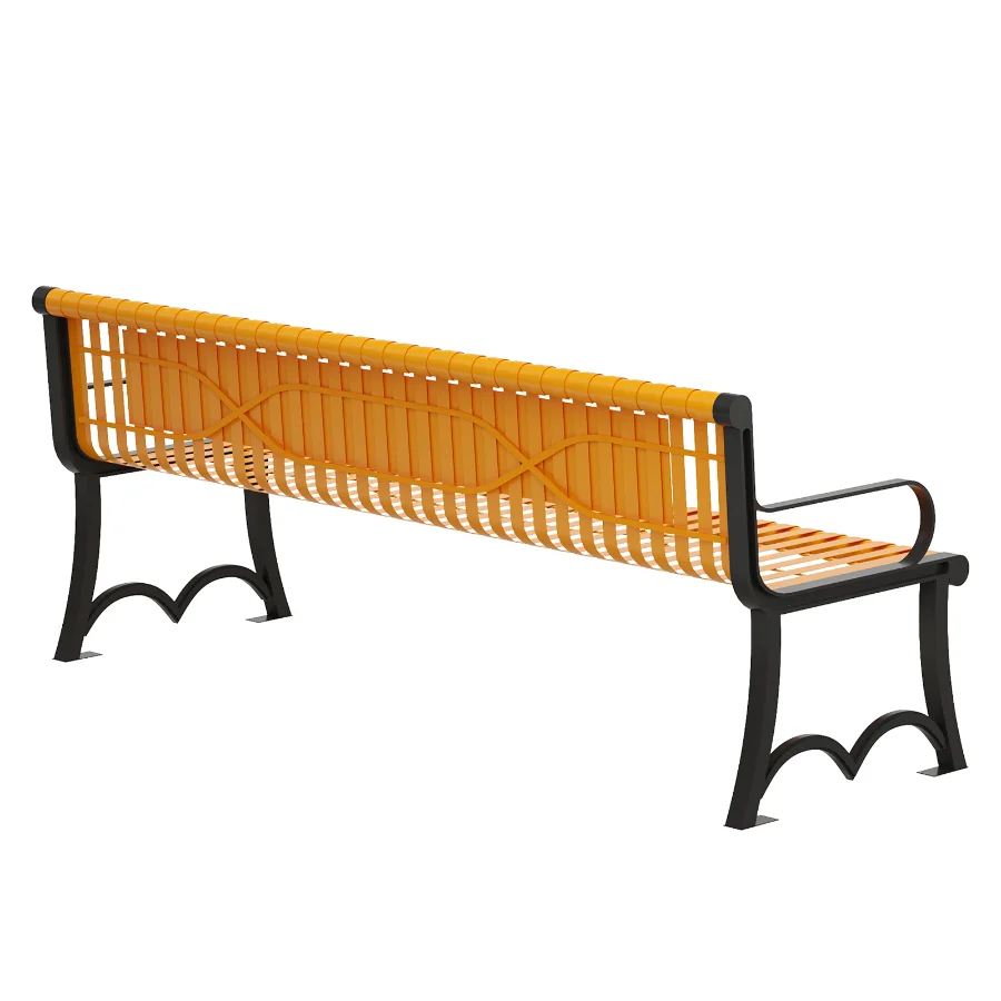 6 Foot Contour Slatted Thermoplastic Buddy Bench Image 6