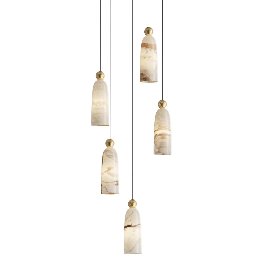 Figure Alabaster Pendant Lamp 5 heads Image 3