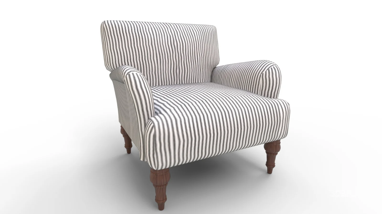 Traditional Accent Chair Denim Linen Image 3