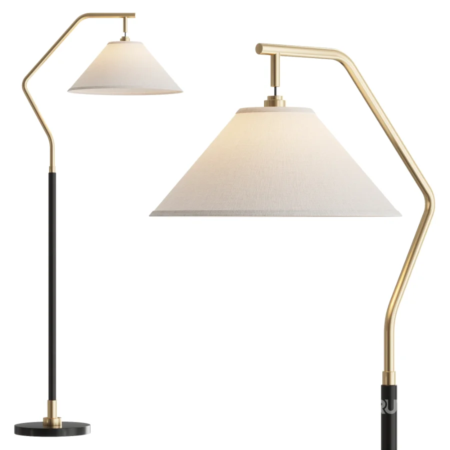 Possini Euro Rook Arc Floor Lamp Image 1