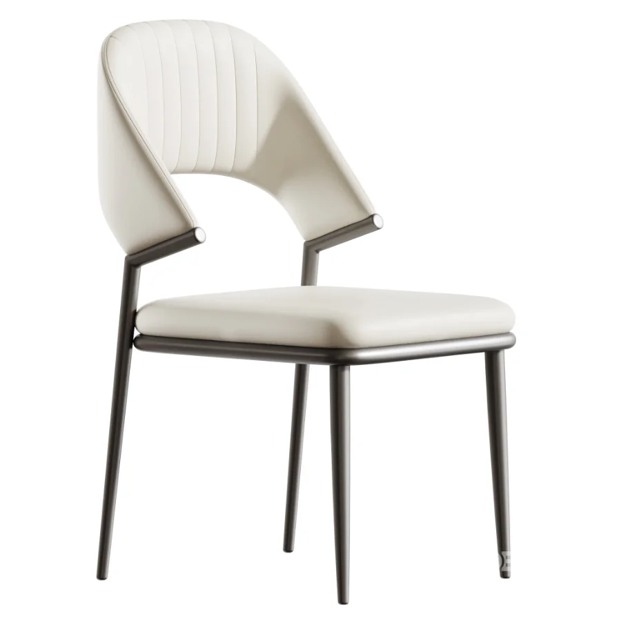 Contemporary Low Back Faux Leather Dining Chair Image 4