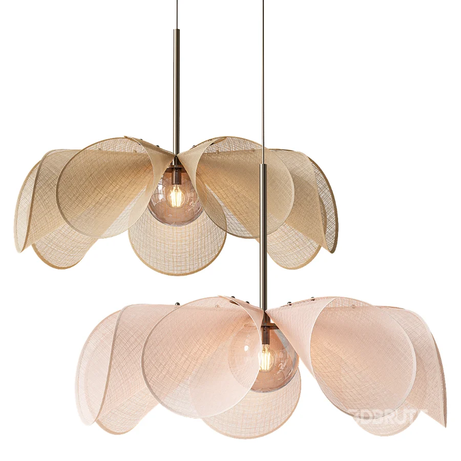 Japandi Style Flower Pendant Lamp Image 1