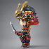 Chibi Samurai Warrior – Stylized Japanese Armor - Thumbnail 2