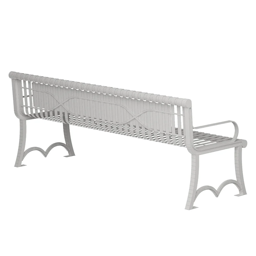 6 Foot Contour Slatted Thermoplastic Buddy Bench Image 1