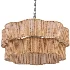 Light Scalloped Rope Drum Chandelier - Thumbnail 4