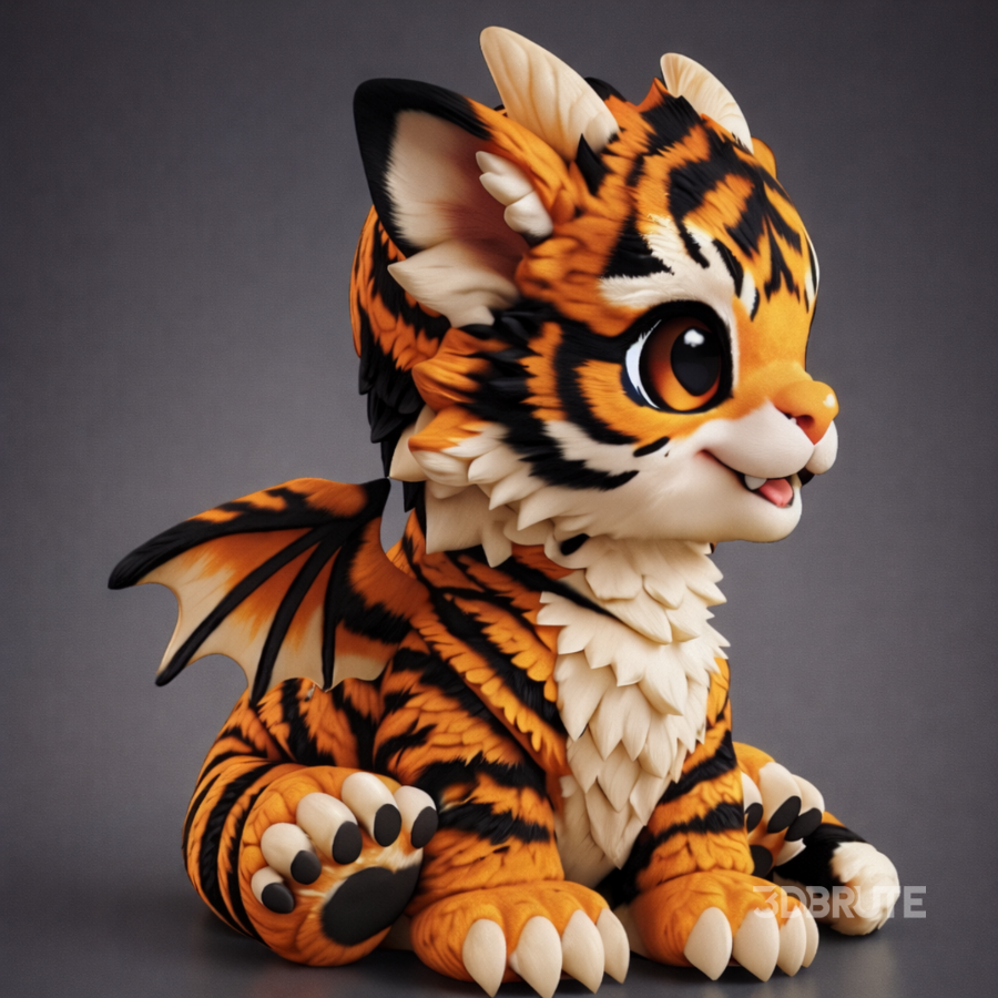 Cute Baby Tiger Dragon Image 2