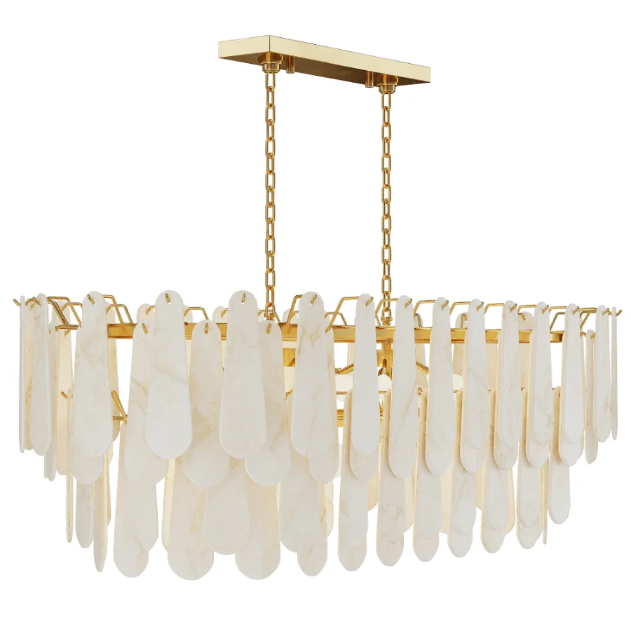 Alabaster Chandelier Pendant Light Image 1