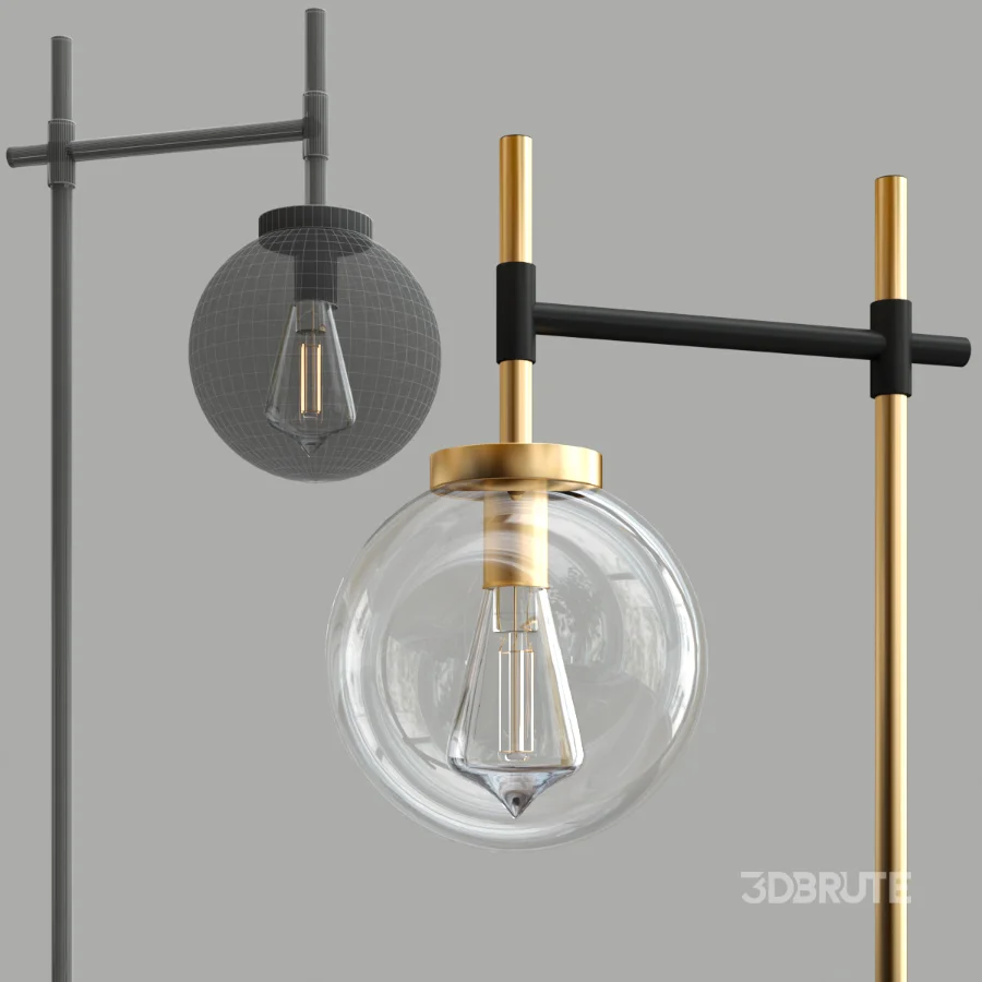 Camryn Glass Globe Floor Lamp Image 1