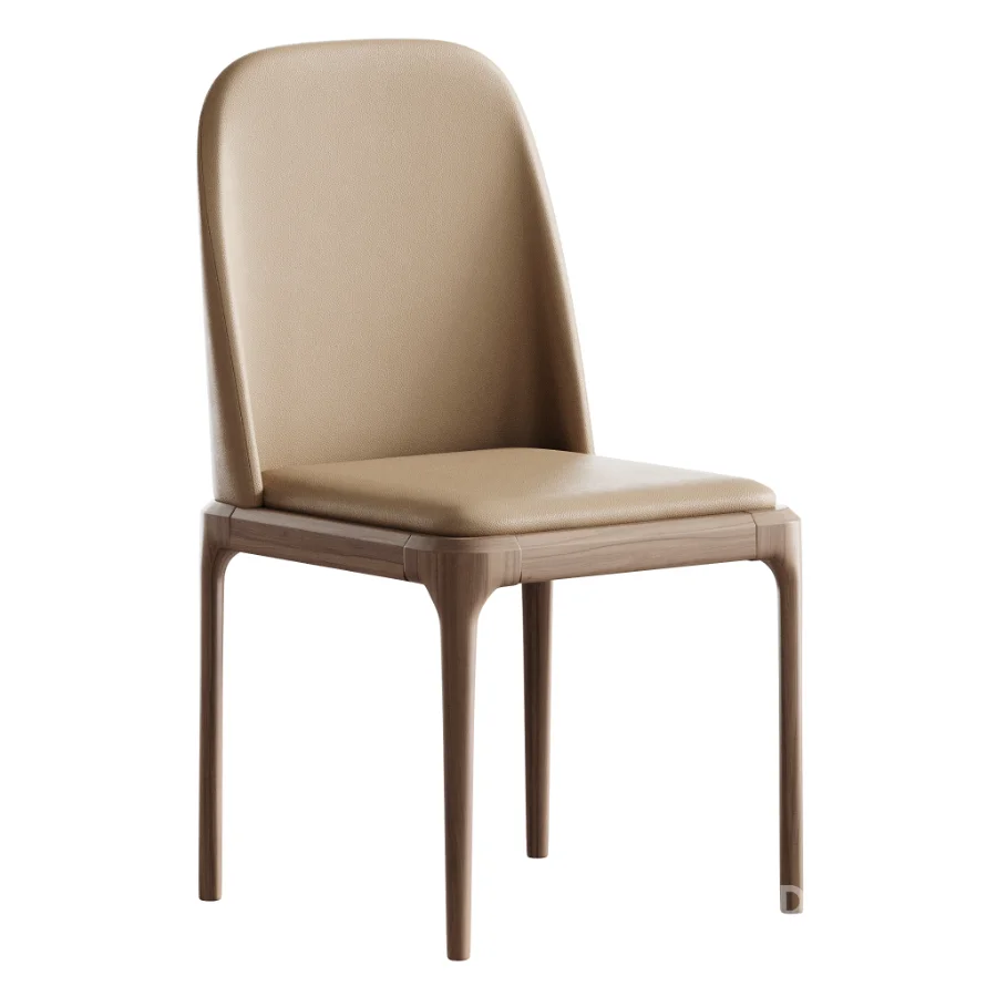 Leather Scandinavian Restaurant Side Chair Image 3