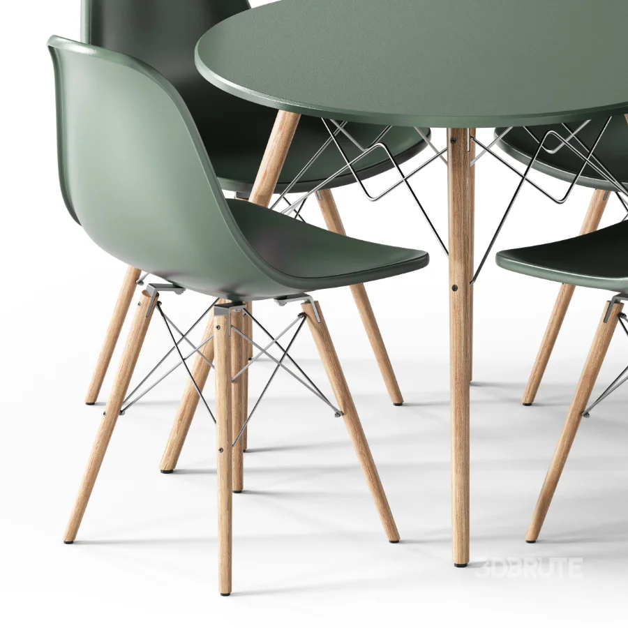 ELON Series Plastic Chair With Wood Base Image 6