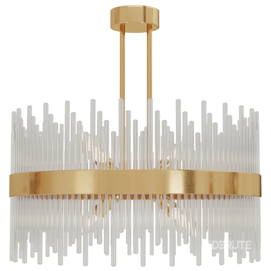 Sabina Satin Brass Round Chandelier Image 1