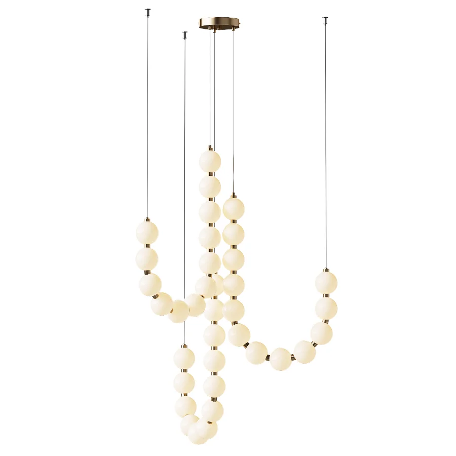 Womo Pearl Brass Globe Chandelier Image 3