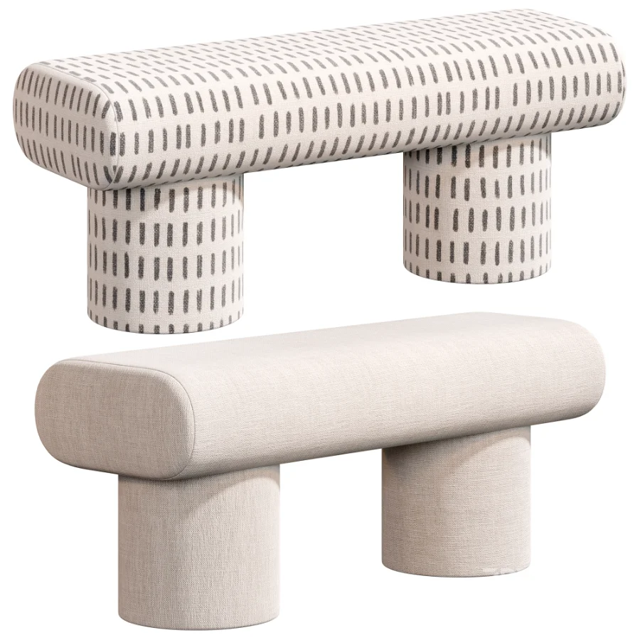 Plum Boucle Green Bench Image 3