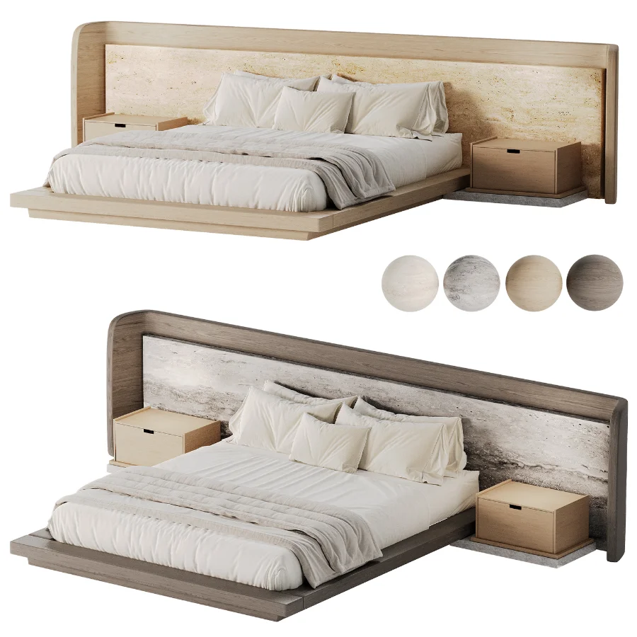 Japandi Modern Double Bed 02 Image 1