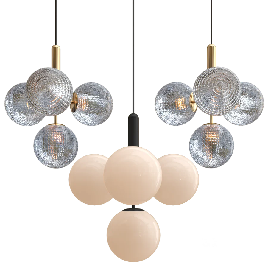 Glass ball pendant lamp Image 3