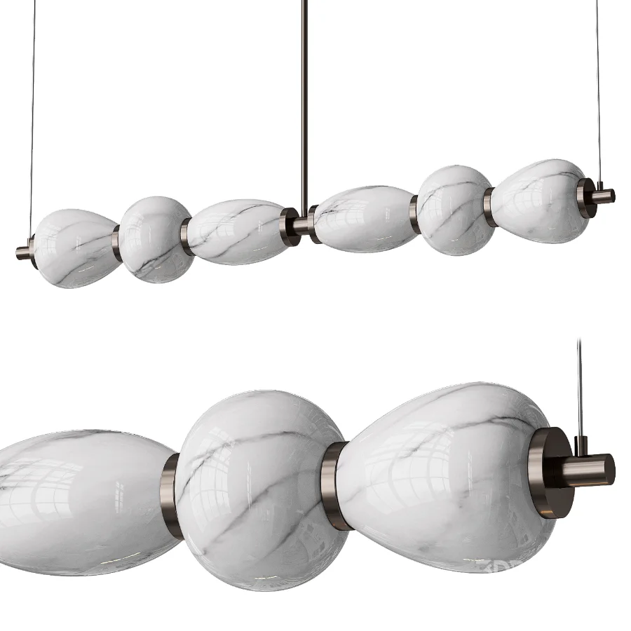 Alabaster Pebble Linear Chandelier Image 3