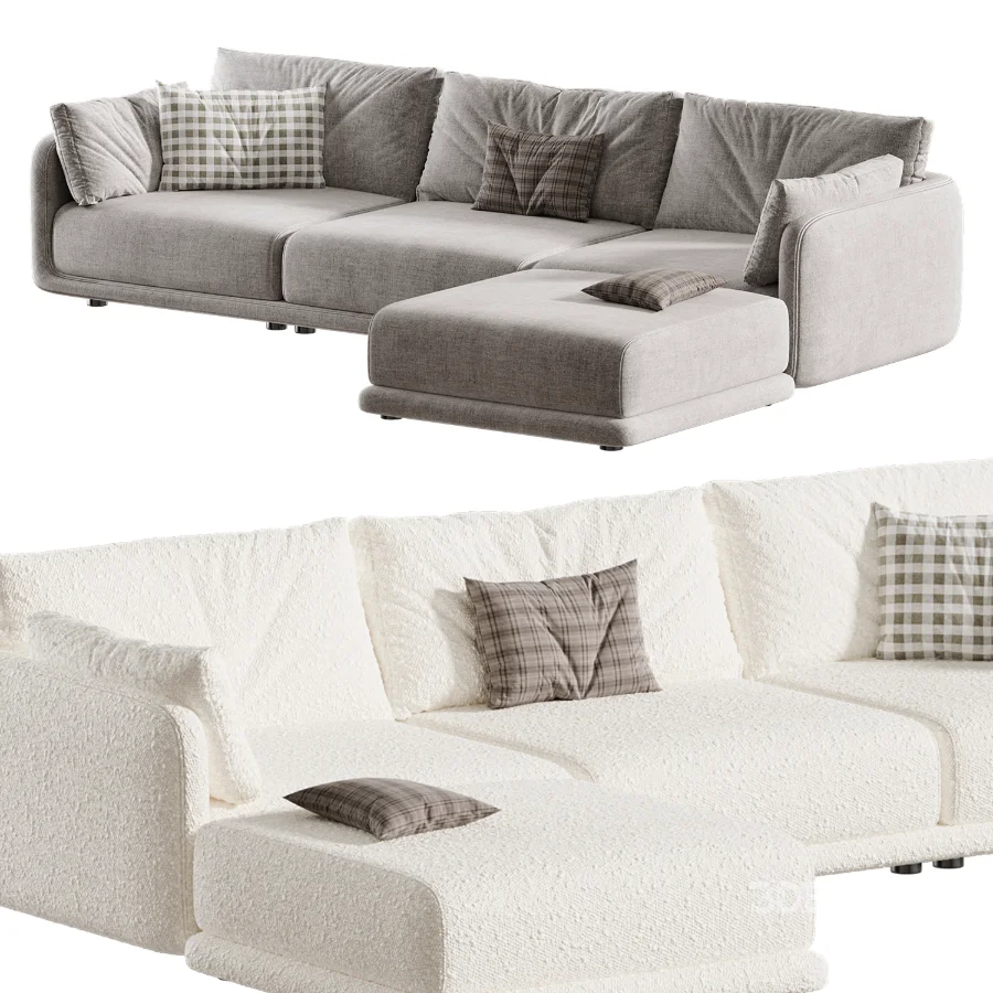 Naples Modular Upholstered Chaise L-Sectional Image 6