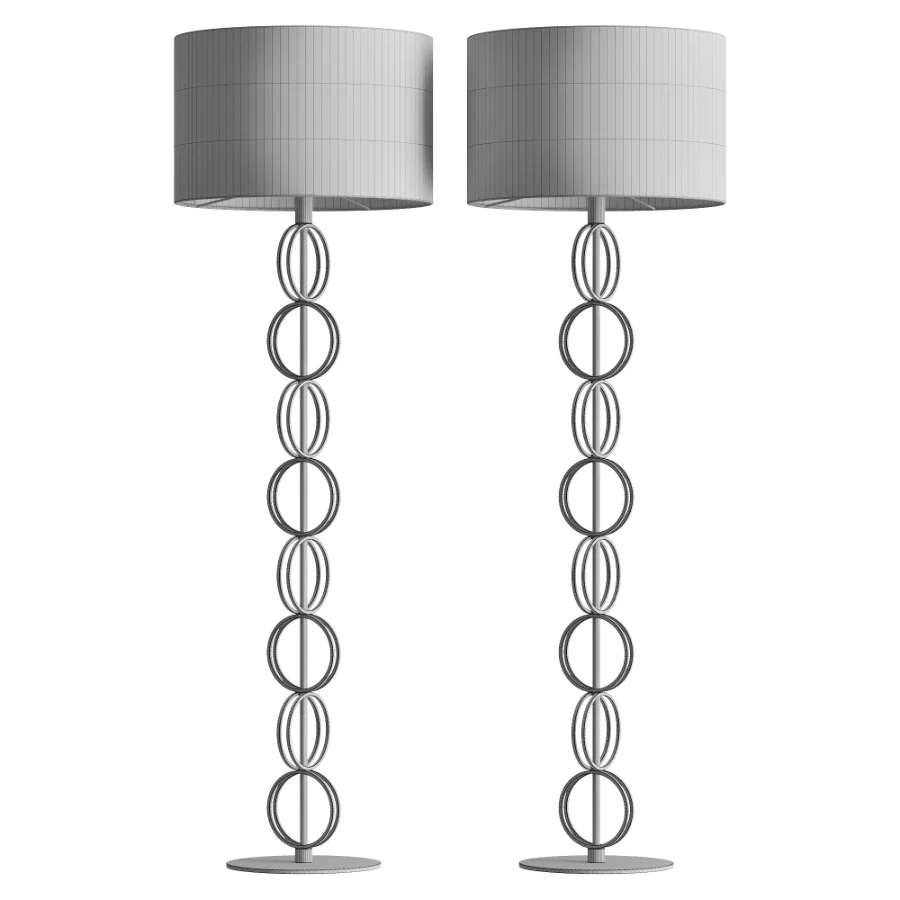 Metal Floor Lamp Linen Oat Shade Image 3