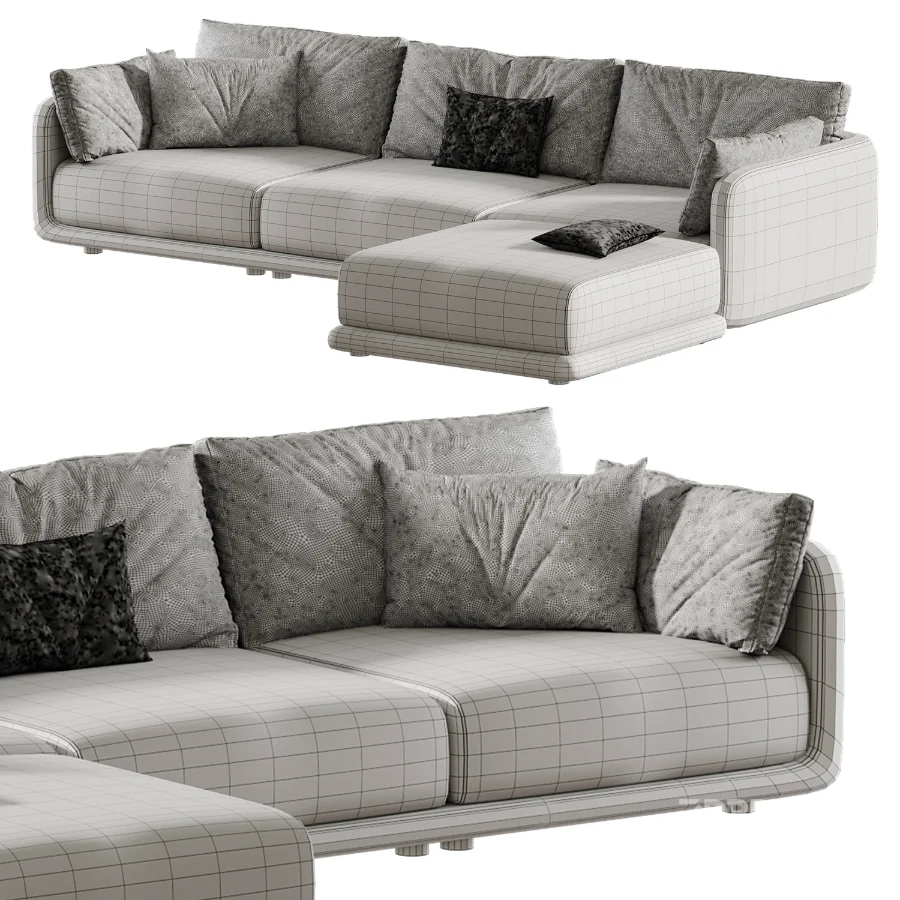 Naples Modular Upholstered Chaise L-Sectional Image 4