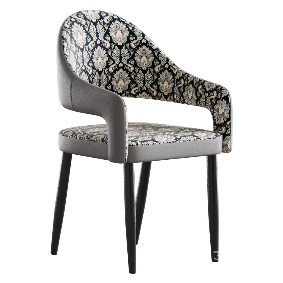 Nordic Style Metal Chair Open Back Dining Arm Chair Image 2