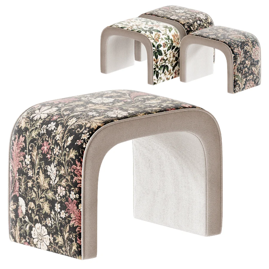 BREC pouf by BORDADO in three prints Image 1