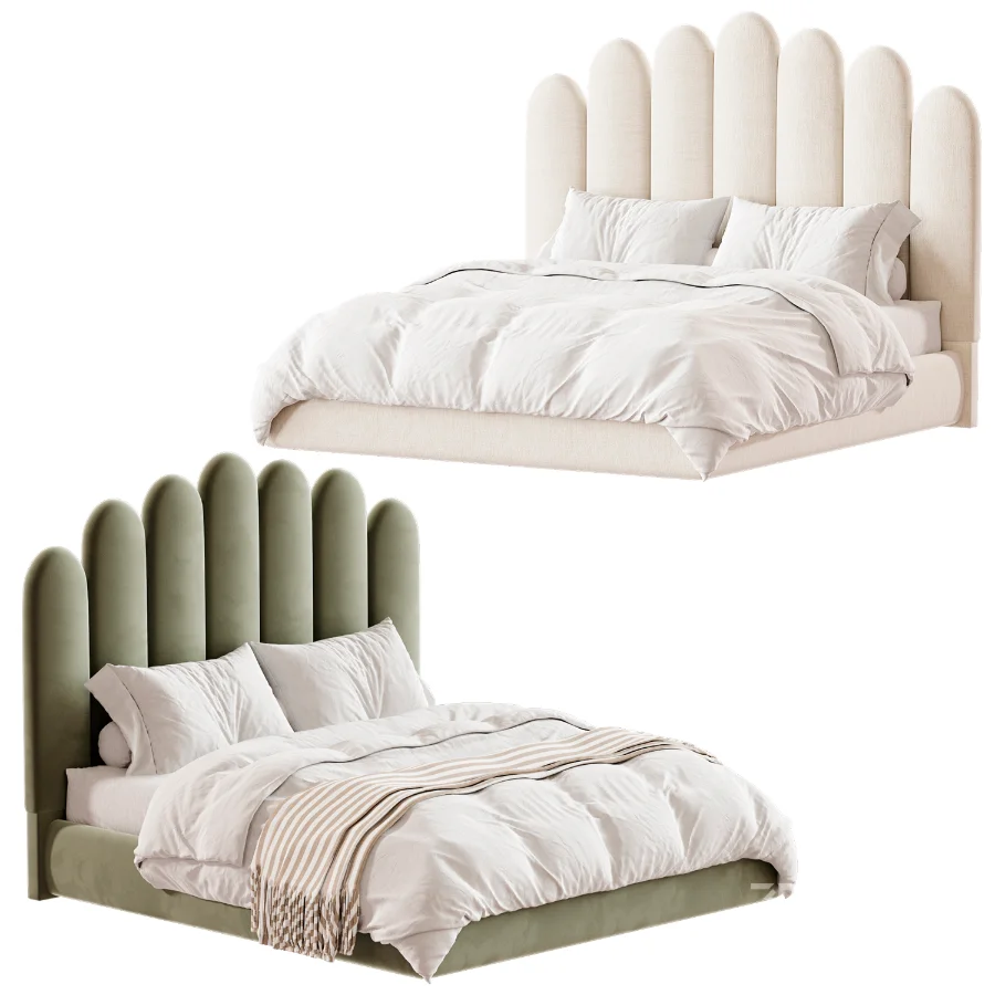 Liel Velour Bed Divan Image 1