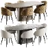 Boucle chair grey and Kitchen table - Thumbnail 1
