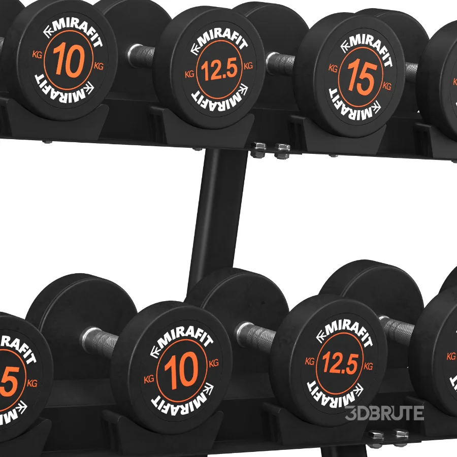 Mirafit_Rubber_Dumbbell_Set Image 3