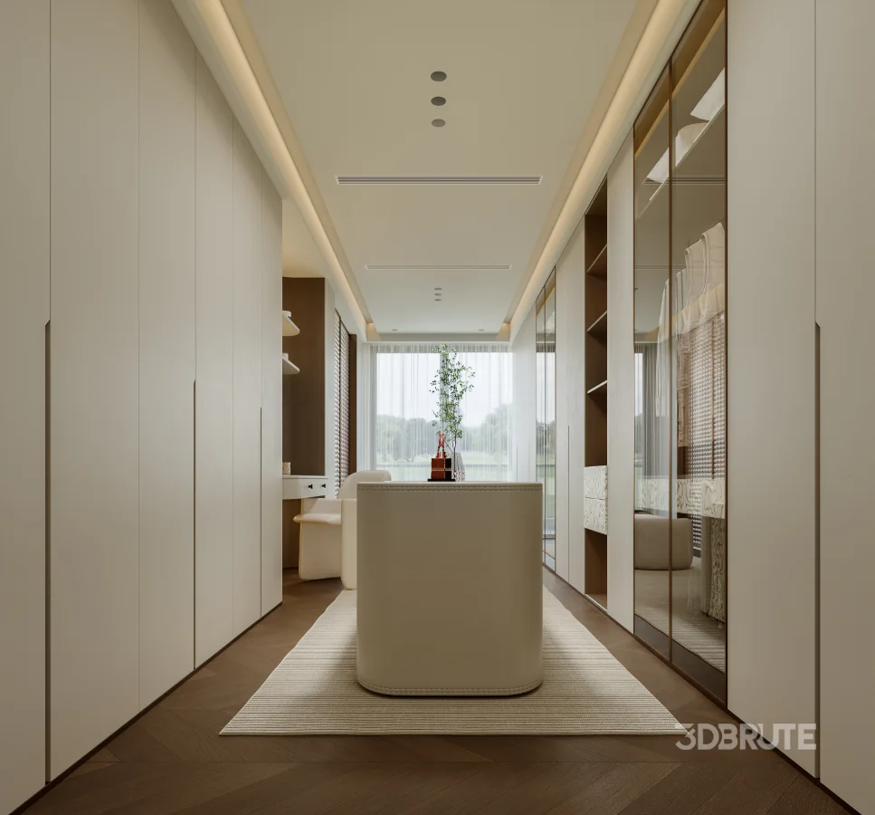 Modern bedroom and dressing room Image 2