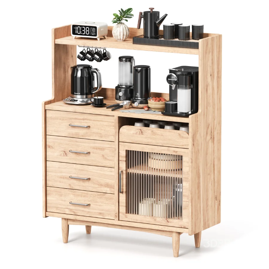 Kitchen Set & Wood Sideboard Image 2