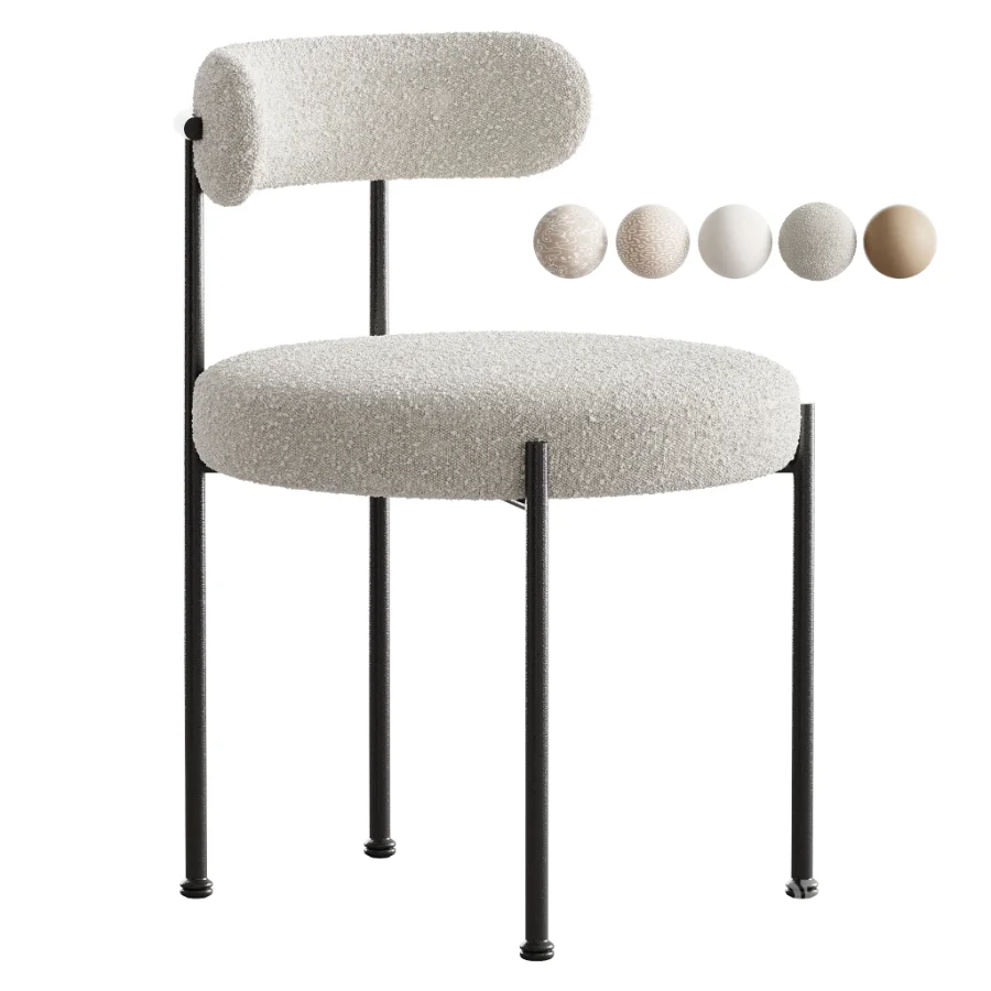 Modern Style Upholstered Side Chair Open Back Dining Chair Image 1