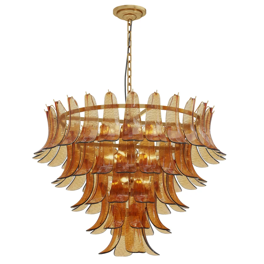 Artisanal Amber Glass Pendant Light Image 1