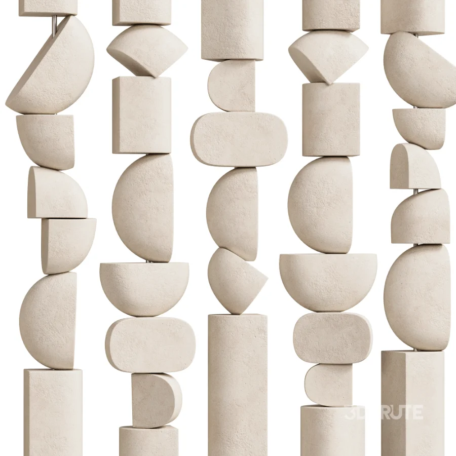 Modern Geometric Sculpture Decor Set N11 Image 3