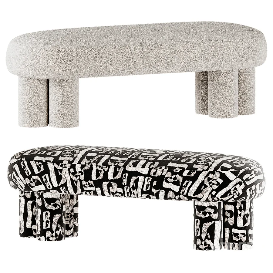 Estelle Stone Cream Ottoman Image 3