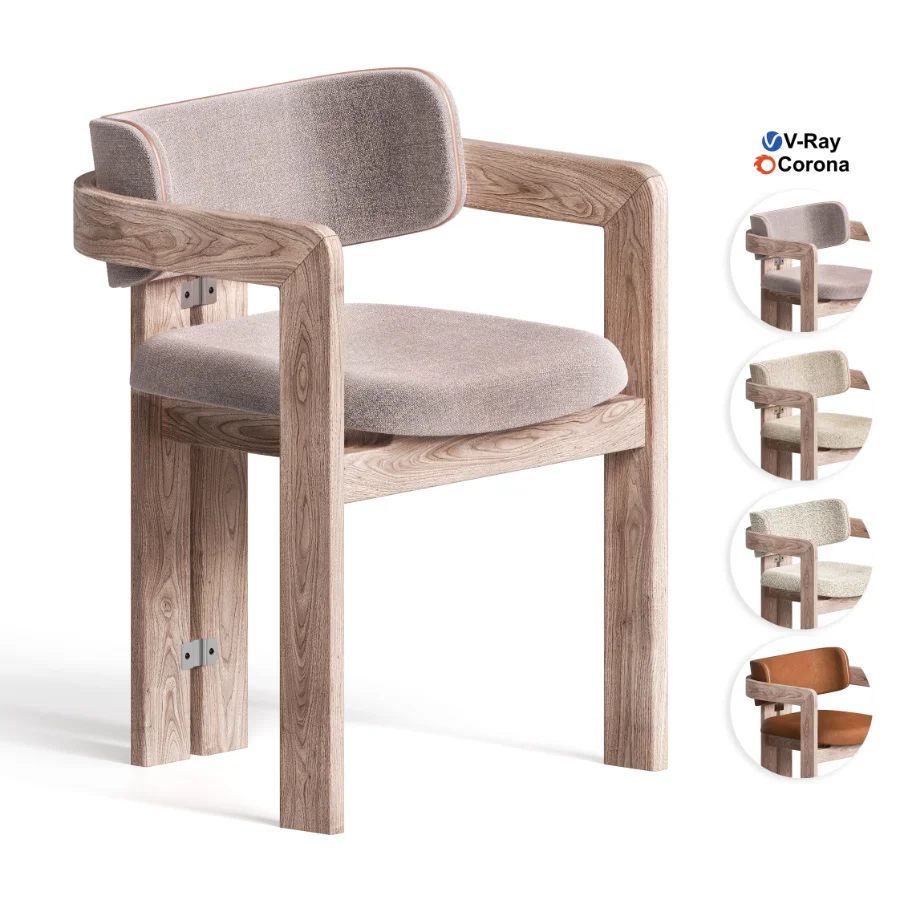 CHAIR With Solid Curved Wooden Structure Image 1