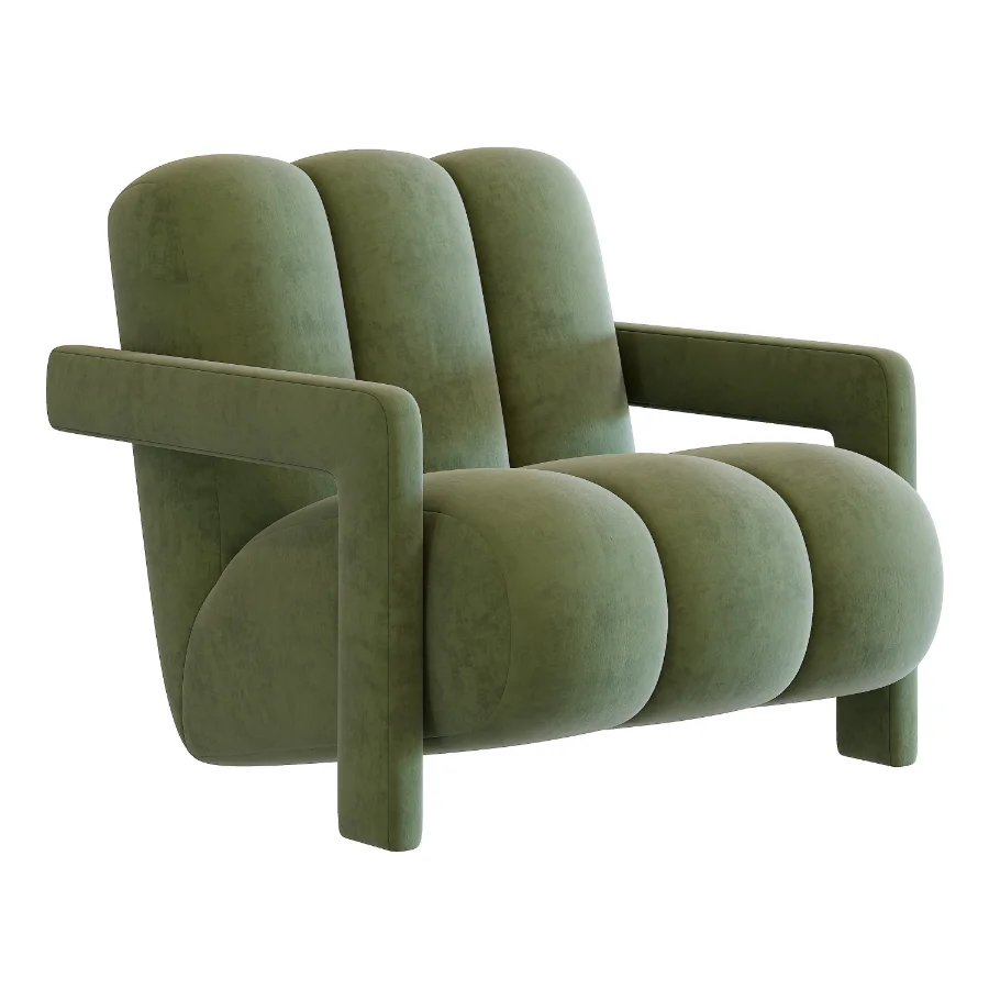 Modern Arm Chair with Square Arm Image 1