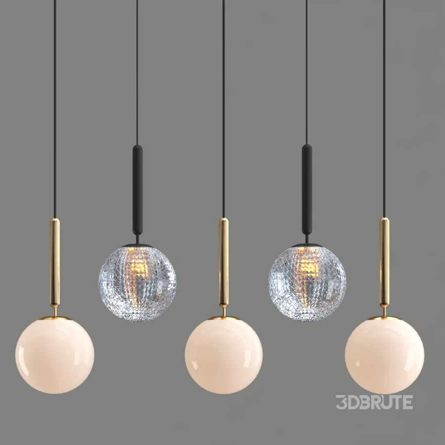 Glass ball pendant lamp Image 4