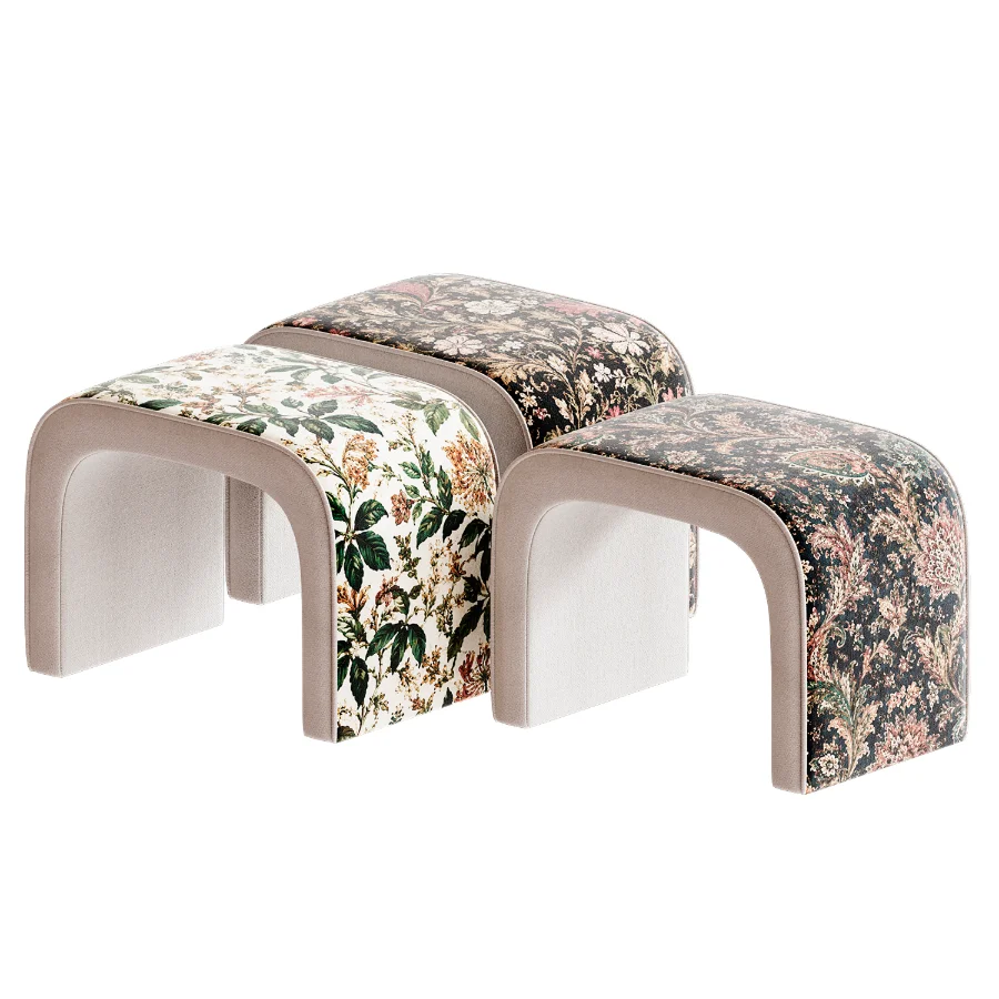 BREC pouf by BORDADO in three prints Image 3